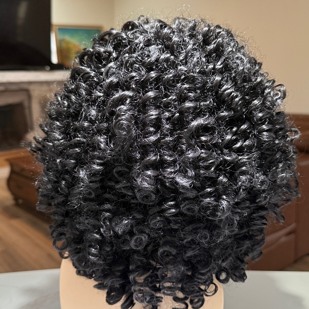 HAIR, 14-15” Water Wave Afro Curly, Black - Picture 6 of 8
